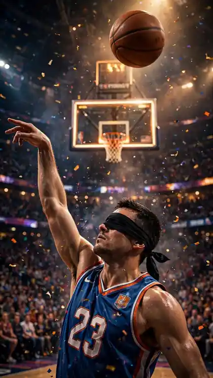 Blindfolded Full-Court Trick Shots