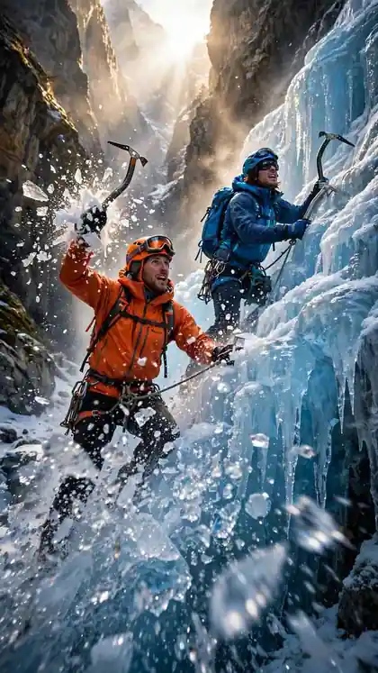 Vertical Ice-Axe Climbing Race