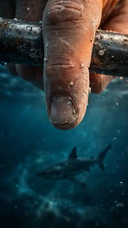 One-Finger Pull-Up Over a Shark Tank