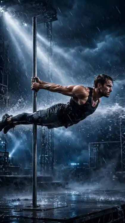 Human Flag in Hurricane Winds