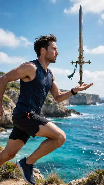 Sword-Balancing Beach Sprint