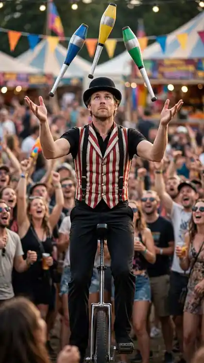 Juggling a Mile on a Unicycle