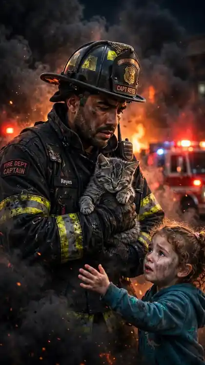 Firefighter Goes Back In for the Cat