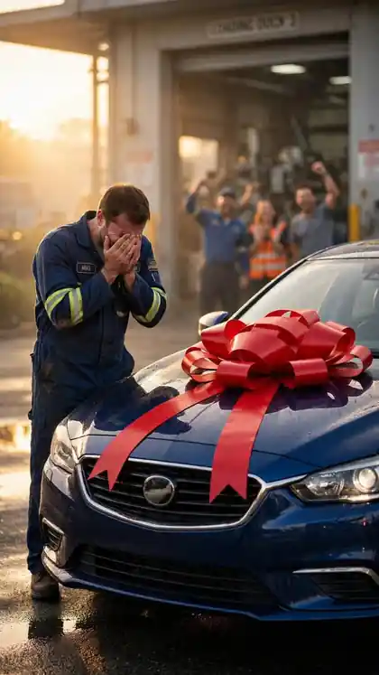 Coworkers Secretly Fix a Dad's Old Car