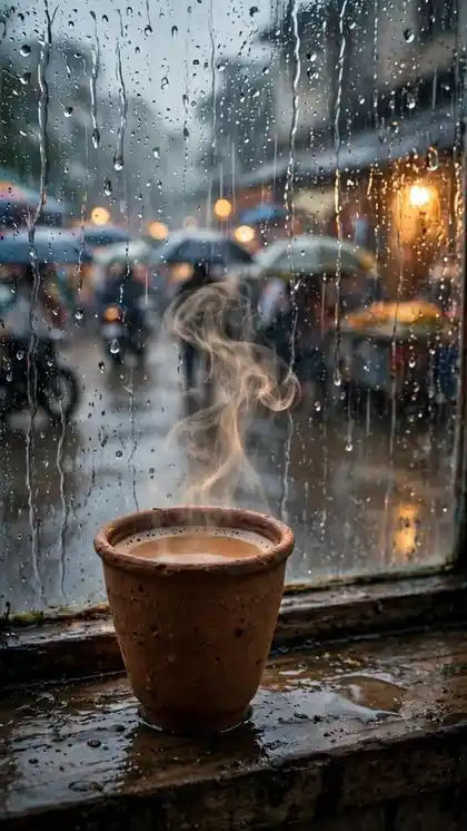 Monsoon Rain on the Window
