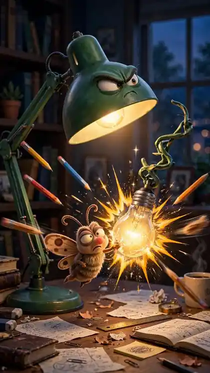 Desk Lamp vs. The Moth