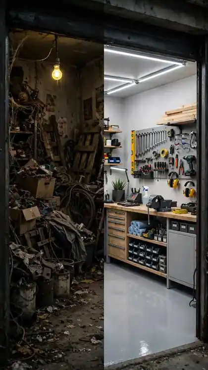 Junk-Filled Garage to Dream Workshop
